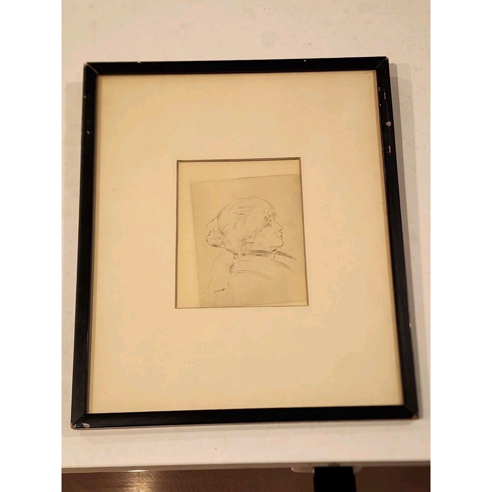 Pierre-Auguste Renoir Original Framed Berthe Morisot Portrait Etching 1924